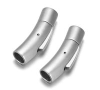 KEMTAT Fermoir à baïonnette en Acier Inoxydable, 2 pièces, 2mm, 3mm, 4mm, 5mm, 6mm, 8mm, Trou, Boucle en Dentelle, fermoirs pour Cordon en Cuir, Fabrication de Bijoux