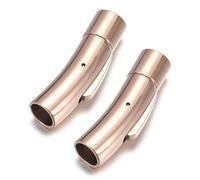 KEMTAT Fermoir à baïonnette en Acier Inoxydable, 2 pièces, 2mm, 3mm, 4mm, 5mm, 6mm, 8mm, Trou, Boucle en Dentelle, fermoirs pour Cordon en Cuir, Fabrication de Bijoux