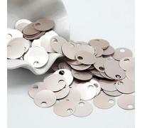 KEMTAT Grandes Paillettes argentées 10mm 20mm 30mm, Grand Trou, Plates, Rondes, Amples, Bijoux à bricoler soi-même, Couture, Artisanat de Mariage, Accessoires de vêtement