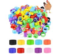 KEMUZ 100 pièces 10mm anneaux de pied de volaille avec coloré - 10 couleurs,anneau de pied de pigeon voyageur petits anneaux de serrage de volaille anneaux de cuisse de poulet anneau de pigeon