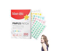 KEMUZ 200Pcs Pimple Patches,Patch Acne Pimple Anti Acné Hydrocolloïde à l'huile d'arbre à thé et à l'acide Salicylique Peut Se, 6 à 8 heures pendant la nuit(Étoile)