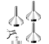 KEMUZ 3 Pcs petits entonnoirs en aluminium argenté de 18 mm, réutilisable mini entonnoirs multi-usages pour remplir de petites bouteilles, pour transférer des liquides, des cosmétiques
