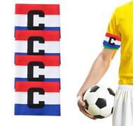 KEMUZ 4 Pièces Brassard Capitaine Foot, Brassard Capitaine Foot Réglables Pour Adultes, Multicolores Et Élastiques, Pour Garçons, Hommes Et Filles, Pour De Nombreux Sports (France)