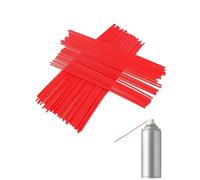 KEMUZ 50pcs Pailles de Bombe Aérosol, 12cm Paille d'Extension de Bombe Aérosol de Remplacement Plastique pour Espaces Étroits Peinture Nettoyant Lubrifiant Huile(Rouge)