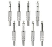 KEMUZ 8 pièces prise audio 1/4 "TS mono,Jack Stéréo 6,35mm Accessoires de Prise Audio à Souder pour Guitare Mélangeur Amplificateur Clavier, Argent