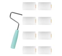 KEMUZ 9Pcs kit rouleau peinture,avec 8 Manchons petit rouleau peinture,56mm rouleau peinture,Poignée antidérapante, pour la Décoration Murale, Plafond