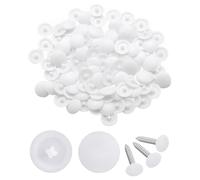 KEMUZ Cache Vis Blanc,100 Capuchon de protection en Plastique, Couvertures à Visss, Bouchons à Viss de Rangement cache trou meuble pour Vis Phillips de 7-8 mm
