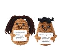 KEMUZ Patate Positive Française (Lot de 2) - Peluche Mignonne Laide pour Cadeau Original, Anti-Stress et Décoration Bureau, Idée Cadeau pour Ados et Adultes, Gadget Insolite pour Bonne Humeur