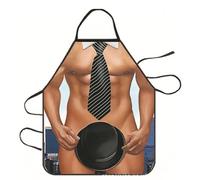 KEMUZ Tablier de Cuisine pour Hommes - Grillschürze für Männer Kochschürze Herren - Design Humoristique 3D, Cadeau Original pour Barbecue, Fête & Cuisine - Résistant & Lavable - 1 Pièce