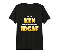 Ken Costume IDGAF Meme Personalized First Name Kenneth Joke T-Shirt Haut de Gamme