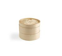 Ken Hom KH506 Cuiseur Vapeur Bambou, 20cm, Excellence, Panier Asiatique avec 2 étages, pour Dim Sum, Riz, les légumes, le poisson et la viande