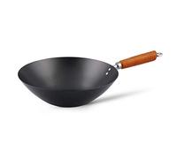 Ken Hom Wok Acier au Carbone, 31cm, Classic, Léger avec revêtement anti-adhésif double couche et manche en bois, Ne passe pas au lave-vaisselle, Garantie de 2 ans, KH331001