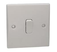 kenable 1 interrupteur 1 voie 10 A avec plaque frontale arrondie blanche [1 interrupteur (1 voie)
