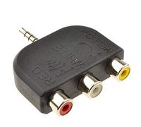 kenable 3,5 mm Jack Vers 3 Phonos/RCA 4 Pôles AV Sortie TV adaptateur Onvertisseur Red/White/Yellow