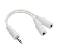 kenable 3,5 mm Jack vers Double 3,5 mm Jack Femelles Stéréo Casque Diviseur Blanc