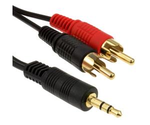 kenable 3,5 mm Stéréo Jack Vers 2 RCA Cinch Fiches l'audio câble Cordon Plaqués Or 10 m [10 mètre/10m]