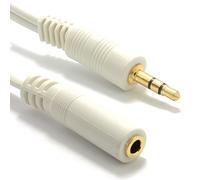 kenable 3,5 mm Stéréo Jack Vers Femelle Casque d'extension Rallonge Plaqués Or câble 15 m Blanc [15 mètre]