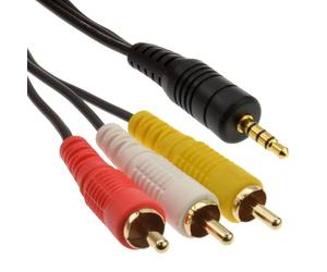 kenable 4 Pôles 3,5 mm Jack Vers 3 x RCA Composite & Stéréo l'audio câble 2 m [2 mètre]