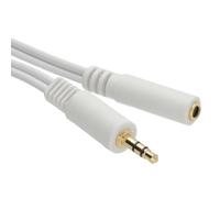 kenable Blanc 3,5 mm Stéréo Jack Femelle Vers 3,5 mm Fiche Casque d'extension Rallonge câble Plaqués Or 3 m [3 mètre/3m]