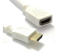 kenable Blanc HDMI d'extension Rallonge Cordon Haute Vitesse Mâle Femelle 1080p TV câble 2 m [2 mètre/2m]