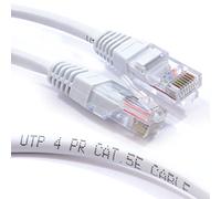 kenable Blanc Réseau Ethernet RJ45 Cat5E-CCA UTP Patch 26AWG câble 0,25 m 25 cm [0.25 mètre/0,25m]