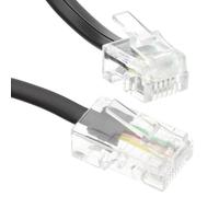 kenable Câble ADSL RJ11 Mâle vers RJ45 Mâle Plat 4 Fils pour Modem Routeur 1m Noir