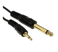 kenable Câble Audio Jack 3,5mm Mono vers Jack 6,35mm Mono Connecteurs Moulés Plaqués Or pour Mixeur Ampli Pédale d'Effets 3m Noir