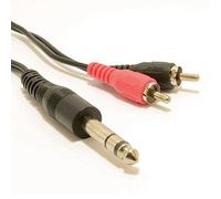kenable Câble Audio Jack Stéréo 6,35mm vers Double RCA Phono OFC 0,5m Noir pour Table de Mixage HiFi Amplificateur