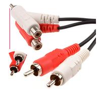 kenable Câble Audio RCA Phono Empilable 2x RCA Mâle vers 2x RCA Mâle Coudé 2m Cuivre Pur Stéréo Gauche Droite