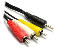 kenable Câble Audio Vidéo Jack 3,5mm 4 Pôles vers 3 RCA Phono Composite Stéréo 1m Noir