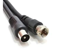 kenable Câble Coaxial Satellite vers Antenne TV Fiche F vers RF RG59 75 Ohm pour Répartiteur Antenne 1,5m Noir
