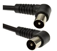 kenable Câble Coaxial TV Antenne Fiche Mâle Coudée 75 Ohm pour TNT Freeview 4m Noir