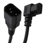 kenable Câble d'extension d'alimentation à angle droit C13 IEC mâle vers femelle C14 UPS plomb 0,25 m Noir [0,25 mètres]