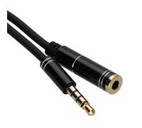 kenable Câble d'Extension Prise Jack 3,5mm TRRS 4 Pôles Metal pour Casque Audio Écouteurs iPhone Samsung 2m Noir