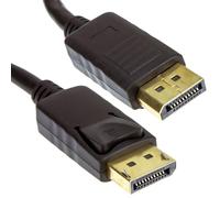 kenable Câble DisplayPort Mâle vers Mâle avec Verrouillage Gold 0,5m 50cm Noir - Vidéo Numérique Haute Résolution Audio HD pour Moniteur PC Ordinateur vers Écran Home Cinéma