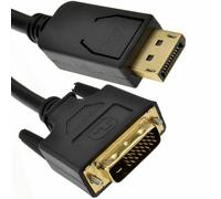 kenable Câble DisplayPort vers DVI-D 24+1 Mâle Numérique Gold Noir 1m - Connexion Directe PC Moderne vers Écran DVI sans Adaptateur