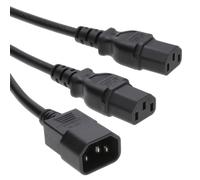 kenable Câble Diviseur d'alimentation IEC C14 Mâle vers 2X C13 Femelle 1,8m (1m+0,8m) Noir Cordon en Y 0,75mm²