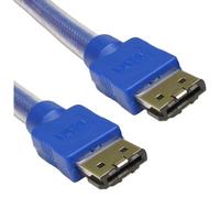 kenable Câble eSATA Externe Blindé Haute Vitesse 3GHz 300Mo/s avec Clip de Fixation 1,5m Bleu