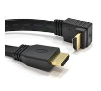 kenable Câble HDMI Plat Coudé 90° Ultra Fin Haute Vitesse 1080p Full HD avec Connecteurs Dorés pour TV Écran Console 1m Noir
