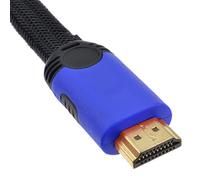 kenable Câble HDMI Plat Tressé Profil Bas Haute Vitesse pour TV HD 1.4 4K 3D 2m Bleu