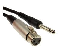 kenable Câble Microphone XLR Femelle vers Jack 6,35mm Mono Mâle - Connecteurs Cuivre Pur pour Studio et Scène - 2m Noir