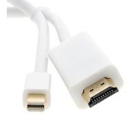 kenable Câble Mini DisplayPort/Thunderbolt vers HDMI 2m Blanc - Connexion Mac vers TV avec Vidéo et Audio 1080p