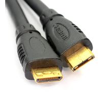 kenable Câble Mini HDMI Type C Mâle vers Mini HDMI Type C Mâle Plaqué Or 5m Noir - Compatible HDMI 1.4 Full HD 1080p