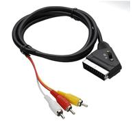 kenable Câble Péritel vers RCA 3 Phono Rouge Blanc Jaune Audio Vidéo Bidirectionnel 1,5 m [1,5 mètre/1,5m] Noir