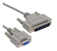 kenable Câble Série RS232 DB9 Femelle vers DB25 Mâle - Modem Imprimante Caisse Enregistreuse - Connecteurs Plaqués Or - 2m Beige