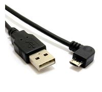 kenable Câble USB 2.0 Micro B Coudé 90° - Charge et Données pour Smartphone, Tablette, Appareil Photo - 24AWG Blindé - 1m Noir
