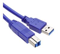 kenable Câble USB 3.0 SuperSpeed Type A Mâle vers Type B Mâle Bleu 0,5m pour Imprimante Disque Dur Externe Scanner