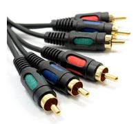 kenable Câble Vidéo Composante RGB YUV 3 RCA Phono Mâle vers 3 RCA Phono Mâle Noir 1m