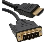kenable Câble Vidéo Numérique DVI-D 24+1 Broches Mâle vers HDMI Mâle Connecteurs Plaqués Or 0,5m Noir