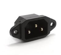 CEI 10a C14 3 Broches Châssis Panneau Montage Fiche Broches Connecteur 6,35 mm Tabs